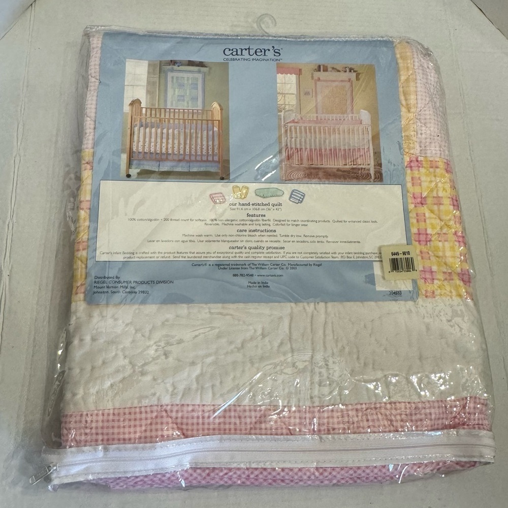 Carter's Baby Hand Stitched Quilt 36" x 42" NEW Vintage Retired - Picture 7 of 16